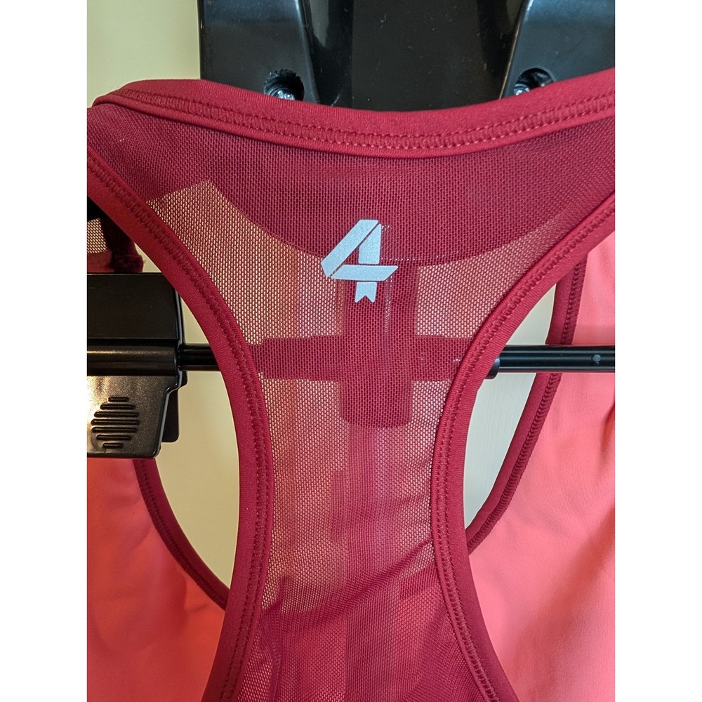 Fourlaps Circuit Sports Bra Pink Red Racerback Mesh Workout NWT - Size L - Picture 3 of 7